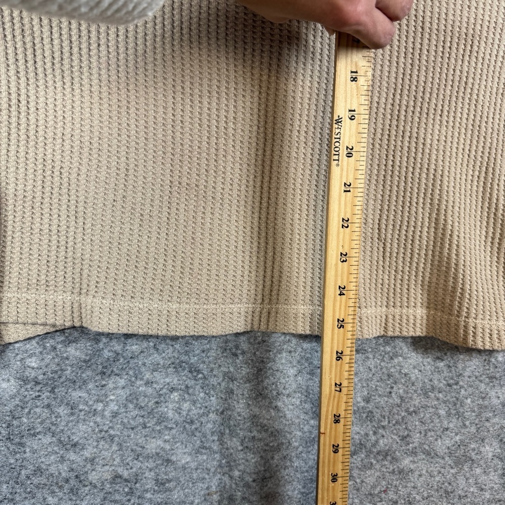 We The Free Tan Waffle Knit Long Sleeve Top Size S Casual Boho Layering - Picture 7 of 13